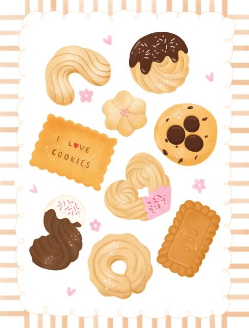 Nouvelle collection gourmande. Des cookies nostalgiques de notre enfance, et quelques unes de nos jours. On les aime toutes pas vrai?
Pour compléter la collection, un motif coordonné.., et hop! Ça pourrait être parfait pour pyjama cozy non?
Quel est ton biscuit 🍪 préféré pour le coffee time? (Ou Tea time)
#illustratricefrançaise #illustratricemexicaine #cookielovers🍪
