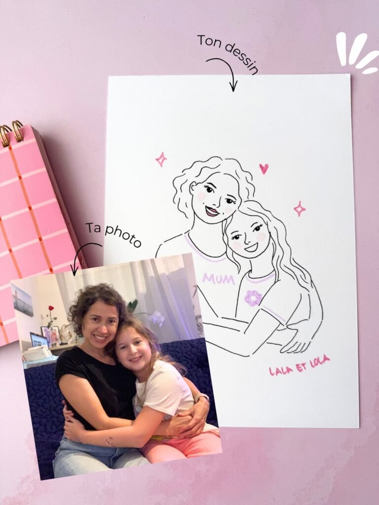 Portrait minute personnalisé style illustration